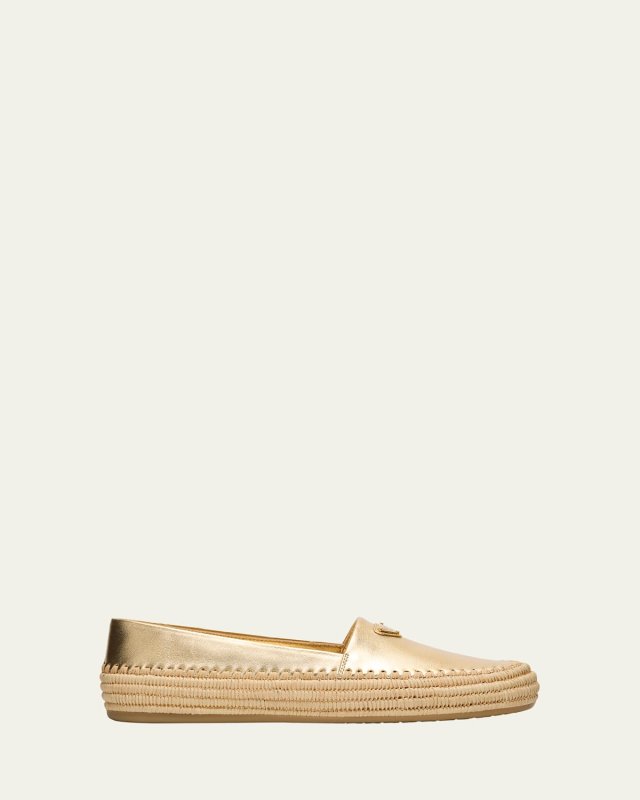 Metallic Nappa Leather Espadrilles